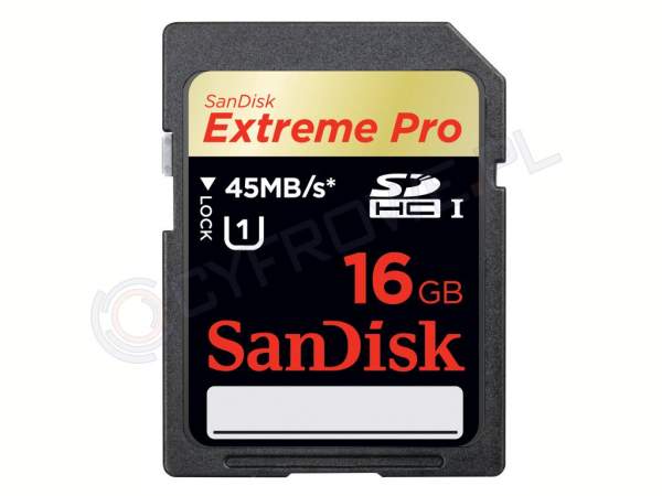 Karta pamięci Sandisk SDHC 16 GB Extreme Pro 45MB/s