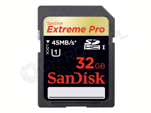 Karta pamięci Sandisk SDHC 32 GB Extreme Pro 45MB/s