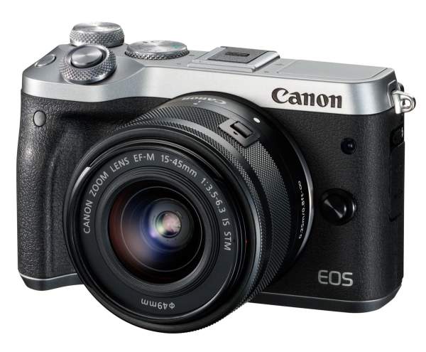 Aparat cyfrowy Canon EOS M6 srebrny + ob. 15-45 IS STM czarny + ob. 55-200 IS STM srebrny