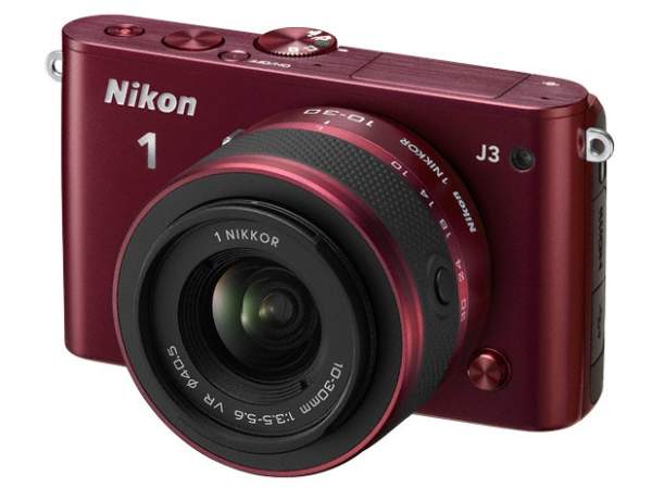 Aparat cyfrowy Nikon 1 J3 + ob. 10-30mm czerwony