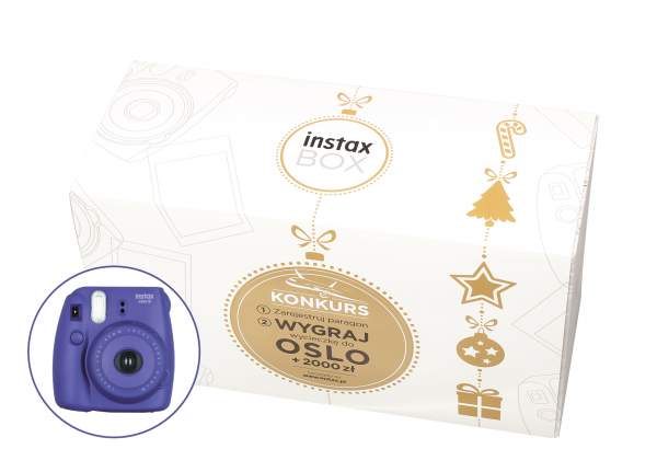 Aparat FujiFilm BOX Instax Mini 8S fioletowy + papier Mini Glossy 10x2 + album