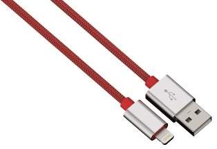 Hama kabel color line, lightning aluminium, 1m czerwony (MFI)