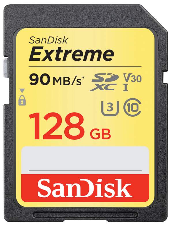 Karta pamięci Sandisk SDXC 128 GB EXTREME 90MB/s Video Speed Class V30 U3 UHS-I