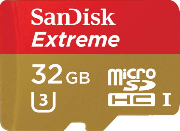 Karta pamięci Sandisk microSDHC 32GB Extreme 90MB/s U3 UHS-I + SD Adapter do kamer sportowych