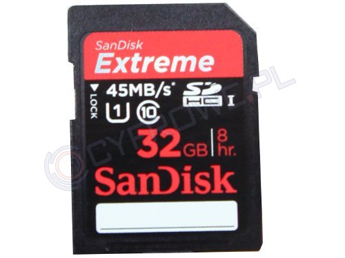 Karta pamięci Sandisk SDHC 32 GB Extreme 45MB/s