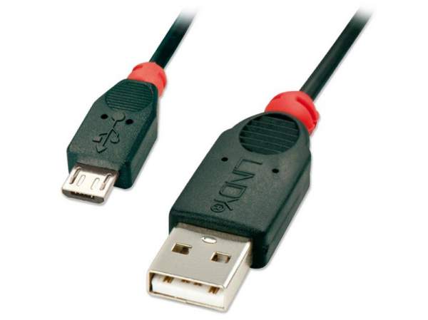 Lindy 31665 Kabel USB typ A - Micro USB B 2,0m