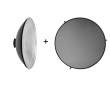 GlareOne Czasza Beauty Dish 40 cm, srebrna, mocowanie Bowens + grid