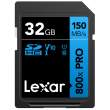 Lexar SDHC 800x Pro UHS-I cards, C10 V10 U1, R150, 32GB