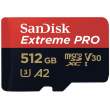 Sandisk microSDXC 256 GB Extreme Pro 200MB/s A2 C10 V30 UHS-I U3 + adapter