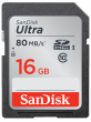 Karta pamięci Sandisk SDHC 16 GB ULTRA 80MB/s C10 UHS-I - WYPRZEDAŻ Przód
