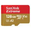Karta pamięci Sandisk microSDXC 128 GB Extreme 190MB/s A2 C10 V30 UHS-I U3 + adapter Przód