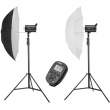 Zestaw lamp studyjnych GlareOne Vega 200 Basic Kit - studio lighting kit Przód