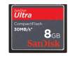 Karta pamięci Sandisk CompactFlash Ultra 8 GB 30MB/s Przód