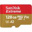Karta pamięci Sandisk MICRO SD 128GB EXTREME (microSD XC) 160MB/s C10 UHS-I U3, V30, A2 + SD ADAP. + RESCUE PRO DELUXE Przód
