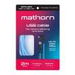  Kable USB do aparatów Mathorn MTC-201 USB A - USB C 2m 10Gb/s Arcticblue kątowy Boki