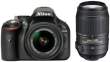 Lustrzanka Nikon D5200 czarny + ob. 18-55 VR II + 55-300 VR Przód