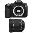 Lustrzanka Canon zestaw EOS 90D + EF-S 10-18 F4.5-5.6 IS STM Przód
