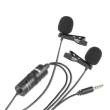  Audio mikrofony BOYA Mikrofon krawatowy podwójny BY-M1DM Przód