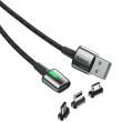 kable i adaptery Baseus Kabel magnetyczny  Zinc Kit micro USB / USB-C / Lightning 2.4/3A 1m (czarny) Przód