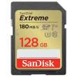 Karta pamięci Sandisk SDXC EXTREME 128GB 180MB/s V30 UHS-I U3 Przód