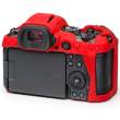 Zbroja EasyCover osłona gumowa dla Canon EOS R5 / R6 / R6 MKII czerwona Boki