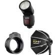 Lampa błyskowa Godox Zestaw V1 + Speedbox Flip20G dla Canon Przód