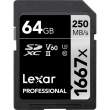 Karta pamięci Lexar LEXAR 64GB 1667x SDXC UHS-II U3 V60 Przód