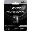 Karta pamięci Lexar LEXAR 64GB 1667x SDXC UHS-II U3 V60 Góra