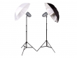 Zestaw lamp studyjnych Funsports Powerlux 2x lampa VT-300 + 2x statywy + 2x parasolki Przód