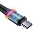  kable i adaptery Baseus Kabel USB-C z podświetleniem LED  Halo do Huawei SuperCharge, 5A, 2m, 40W (czarny) Boki