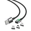  kable i adaptery Baseus Kabel magnetyczny  Zinc Kit micro USB / USB-C / Lightning 2.4/3A 1m (czarny) Tył