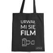  Gadżety torby bawełniane Cyfrowe.pl Torba bawełniana czarna z hasłem: Urwał mi się film Przód