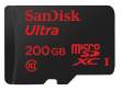 Karta pamięci Sandisk microSDXC 200 GB ULTRA 90 MB/s C10 UHS-I + Adapter SD + aplikacja Memory Zone Android Przód