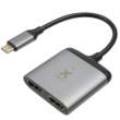  Stacje dokujące Xtorm Adapter USB-C Hub 2x HDMI szary Tył