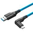  Kable USB do aparatów Mathorn MTC-201 USB A - USB C 2m 10Gb/s Arcticblue kątowy Przód