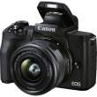 Aparat cyfrowy Canon EOS M50 Mark II + 15-45 mm f/3.5-6.3 + mikrofon + statyw + akcesoriaPrzód