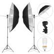 Lampa GlareOne Sunny Silver 2x625 parasolka srebrna, świetlówka 125W Przód