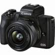 Aparat cyfrowy Canon EOS M50 Mark II czarny + 15-45 mm f/3.5-6.3 + 55-200 mm f/4.5-6.3 Przód