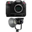 Kamera cyfrowa Canon EOS C70 + Lampa LED NANLITE FORZA 300B Przód