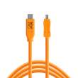  Kable USB do aparatów Tethertools KABEL USB-C 2.0 Mini-B 8-Pin 4.6m pomarańczowy (CUC2615-ORG) Przód