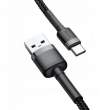  Kable USB do aparatów Baseus USB do USB-C Cafule 3A 1m (szaro-czarny) Tył