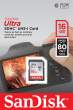 Karta pamięci Sandisk SDHC 16 GB ULTRA 80MB/s C10 UHS-I Tył
