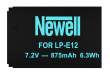 Akumulator Newell zamiennik Canon LP-E12 Góra