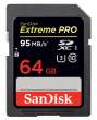 Karta pamięci Sandisk SDXC 64 GB EXTREME PRO 95MB/s V30 C10 UHS-I U3- brak pudełka Przód