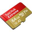 Karta pamięci Sandisk microSDXC 64 GB Extreme 170MB/s A2 C10 V30 UHS-I U3 + adapter