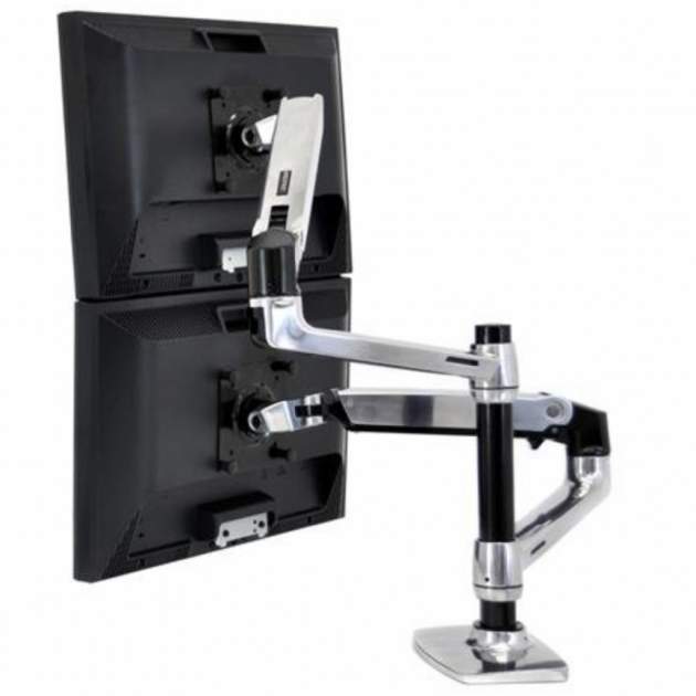 爆売り！ polerowane - laptop  i monitor lub monitory dwa na biurkowy uchwyt Arm Stacking Dual LX Ergotron aluminium  Sklep - edycja i montaż Druk, - Monitory - モニターアーム