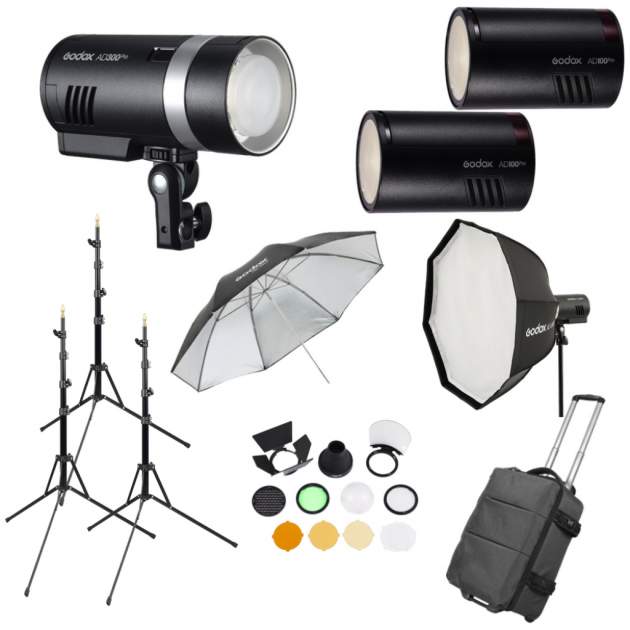 Godox AD300Pro + AD100Pro 3 heads Kit - Lampy błyskowe studyjne