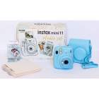 FujiFilm Aparat Instax Mini 11 niebieski +  wkład Blue Marble 10szt + pokrowiec + album