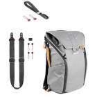 Plecak Peak Design  Plecak Everyday Backpack 20L popielaty + Pasek Slide czarny + Pasek Cuff 