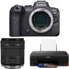 Aparat cyfrowy Canon  EOS R6 + 24-105 mm f/4-7.1 + drukarka Pixma G540 zestaw 